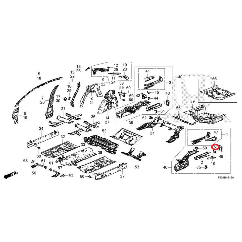 [NEW] JDM HONDA CIVIC FL5 2023 Floor/inner panel GENUINE OEM - Image 51