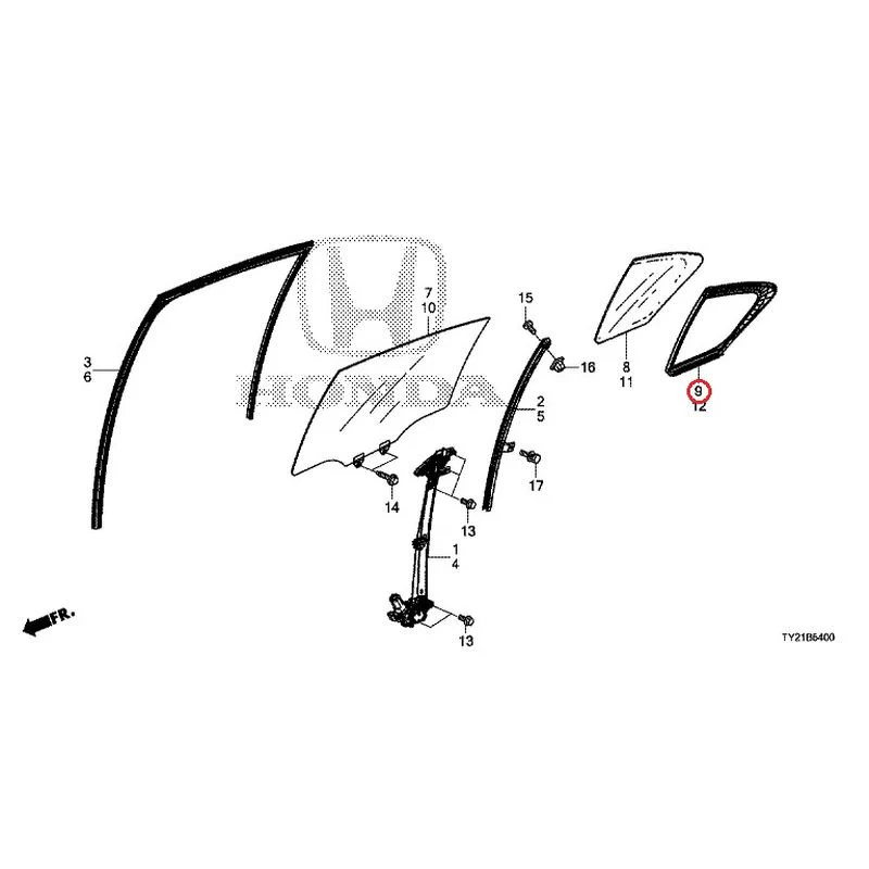 [NEW] JDM HONDA LEGEND HYBRID KC2 2016 Rear Door Glass/Regulator GENUINE OEM - Image 10