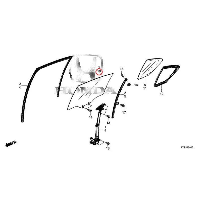 [NEW] JDM HONDA LEGEND HYBRID KC2 2016 Rear Door Glass/Regulator GENUINE OEM - Image 11
