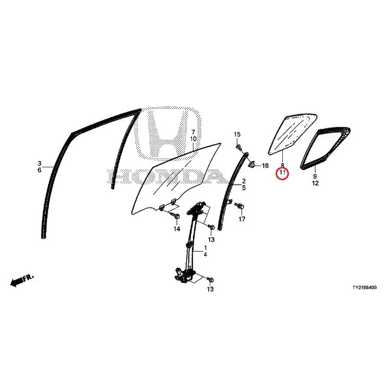 [NEW] JDM HONDA LEGEND HYBRID KC2 2016 Rear Door Glass/Regulator GENUINE OEM - Image 12