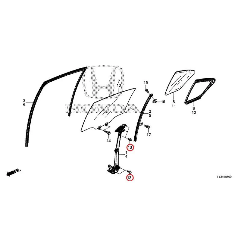 [NEW] JDM HONDA LEGEND HYBRID KC2 2016 Rear Door Glass/Regulator GENUINE OEM - Image 14