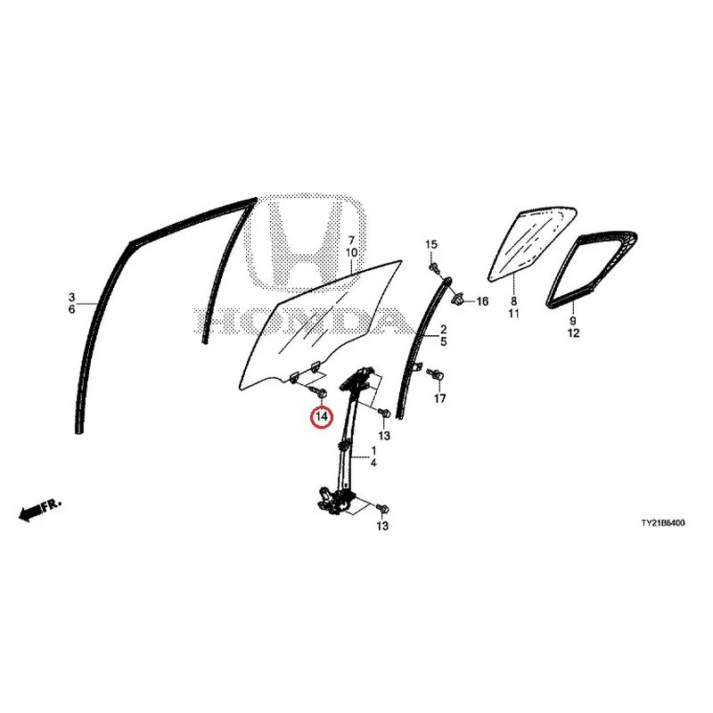 [NEW] JDM HONDA LEGEND HYBRID KC2 2016 Rear Door Glass/Regulator GENUINE OEM - Image 15