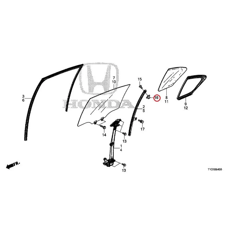 [NEW] JDM HONDA LEGEND HYBRID KC2 2016 Rear Door Glass/Regulator GENUINE OEM - Image 17