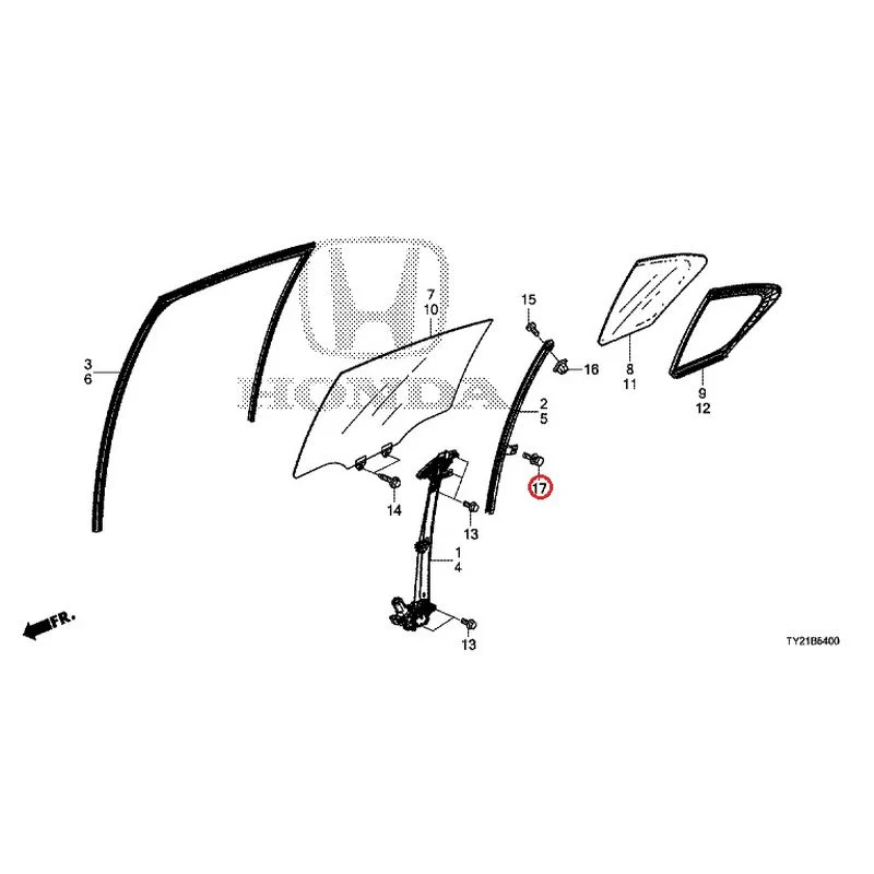 [NEW] JDM HONDA LEGEND HYBRID KC2 2016 Rear Door Glass/Regulator GENUINE OEM - Image 18