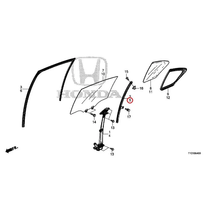 [NEW] JDM HONDA LEGEND HYBRID KC2 2016 Rear Door Glass/Regulator GENUINE OEM - Image 6