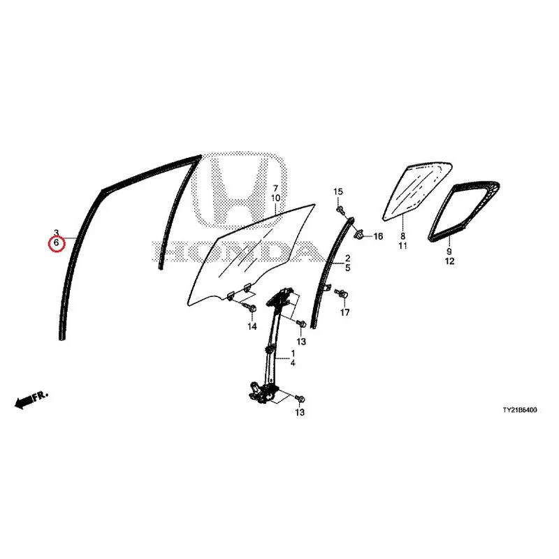 [NEW] JDM HONDA LEGEND HYBRID KC2 2016 Rear Door Glass/Regulator GENUINE OEM - Image 7