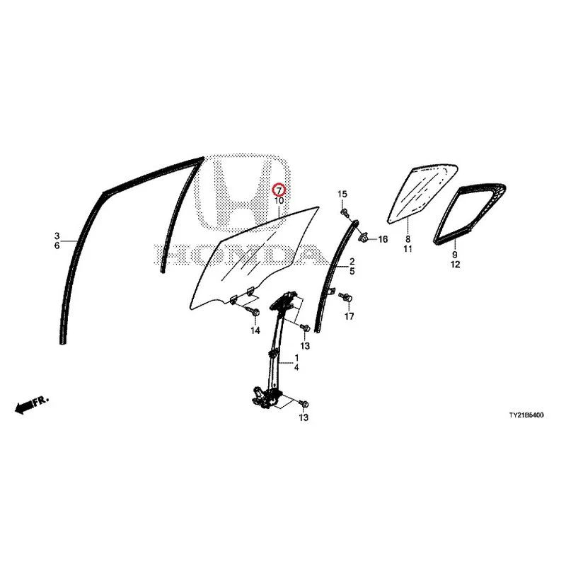[NEW] JDM HONDA LEGEND HYBRID KC2 2016 Rear Door Glass/Regulator GENUINE OEM - Image 8
