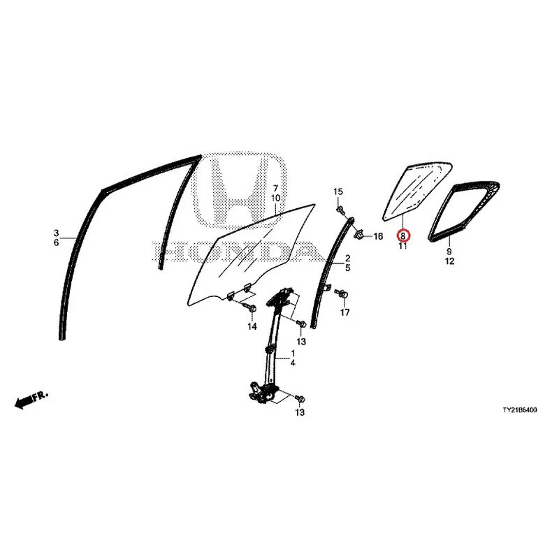[NEW] JDM HONDA LEGEND HYBRID KC2 2016 Rear Door Glass/Regulator GENUINE OEM - Image 9