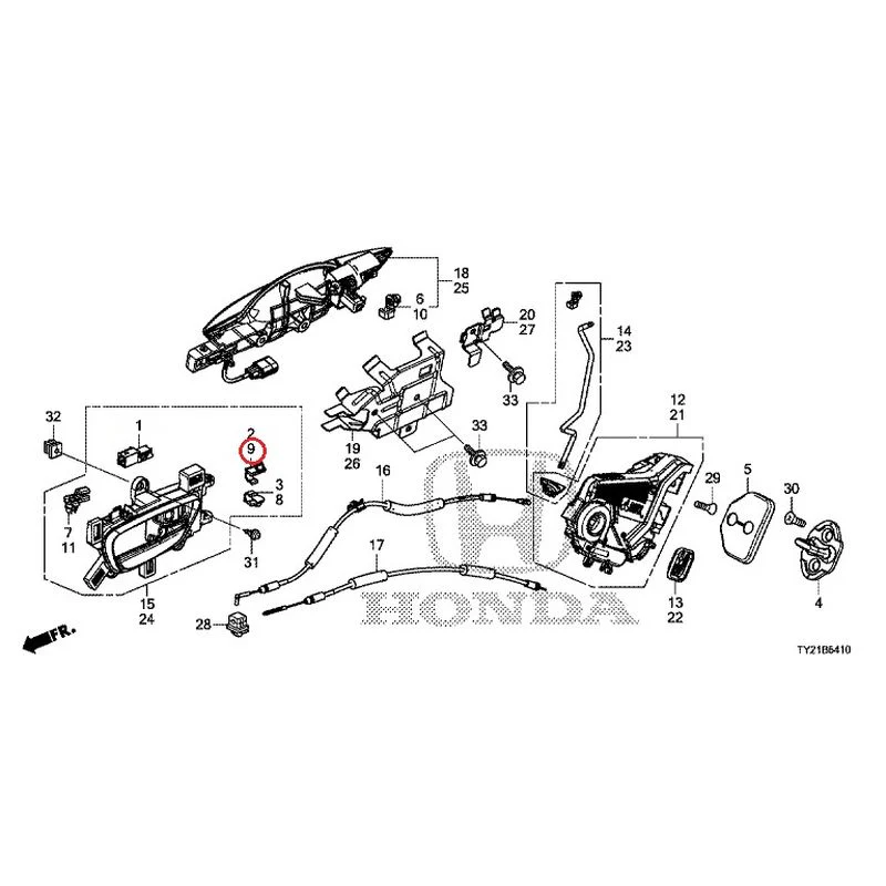 [NEW] JDM HONDA LEGEND HYBRID KC2 2016 Rear Door Locks/Outer Handles GENUINE OEM - Image 10