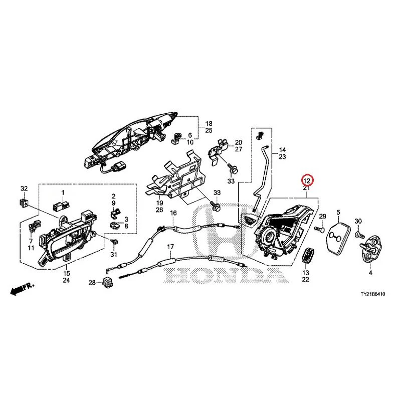 [NEW] JDM HONDA LEGEND HYBRID KC2 2016 Rear Door Locks/Outer Handles GENUINE OEM - Image 13