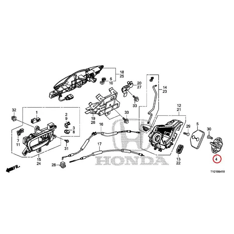 [NEW] JDM HONDA LEGEND HYBRID KC2 2016 Rear Door Locks/Outer Handles GENUINE OEM - Image 5