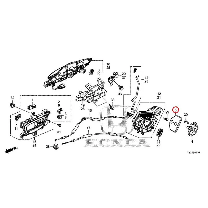 [NEW] JDM HONDA LEGEND HYBRID KC2 2016 Rear Door Locks/Outer Handles GENUINE OEM - Image 6