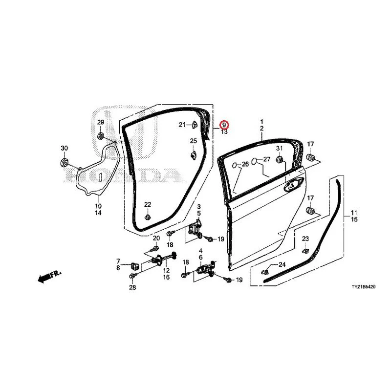 [NEW] JDM HONDA LEGEND HYBRID KC2 2016 Rear Door Panel GENUINE OEM - Image 10
