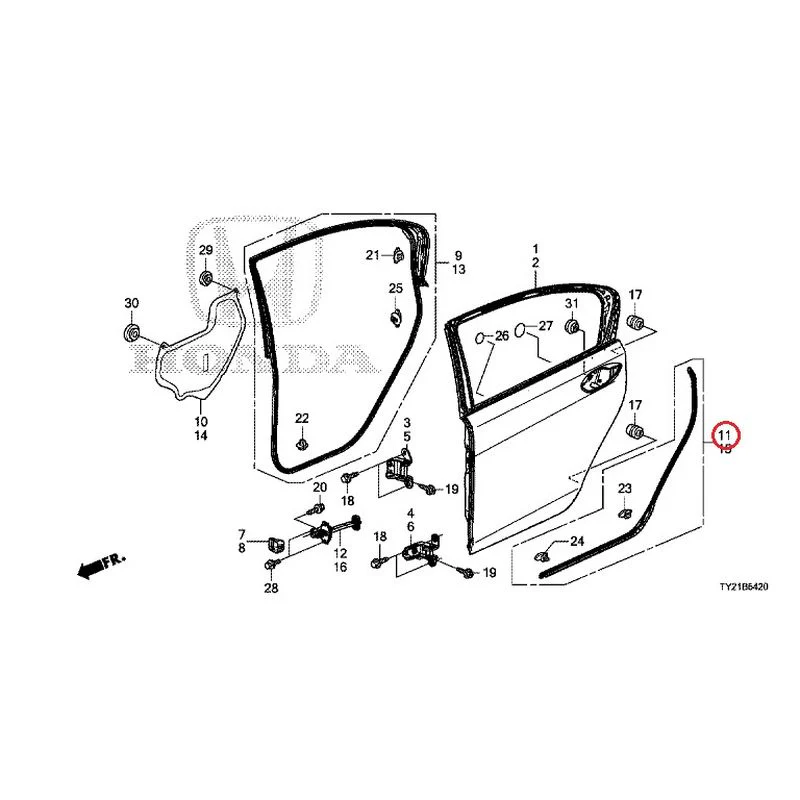 [NEW] JDM HONDA LEGEND HYBRID KC2 2016 Rear Door Panel GENUINE OEM - Image 12