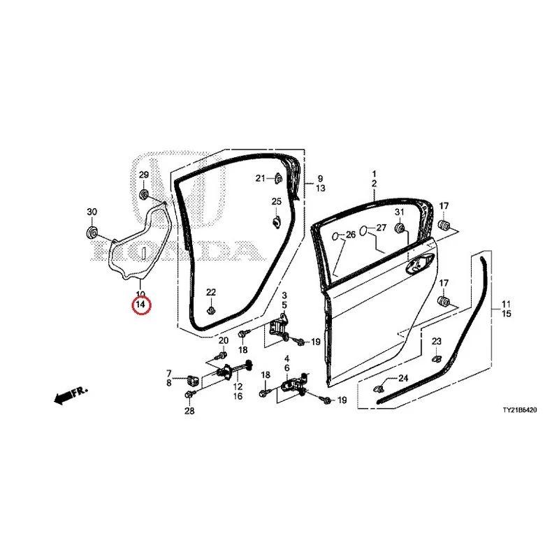 [NEW] JDM HONDA LEGEND HYBRID KC2 2016 Rear Door Panel GENUINE OEM - Image 15