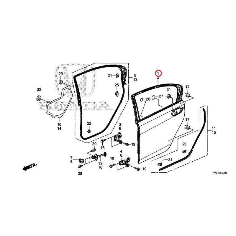 [NEW] JDM HONDA LEGEND HYBRID KC2 2016 Rear Door Panel GENUINE OEM - Image 2
