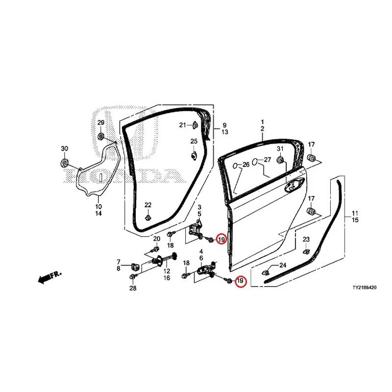 [NEW] JDM HONDA LEGEND HYBRID KC2 2016 Rear Door Panel GENUINE OEM - Image 21