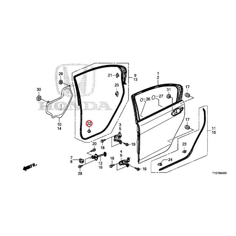 [NEW] JDM HONDA LEGEND HYBRID KC2 2016 Rear Door Panel GENUINE OEM - Image 24
