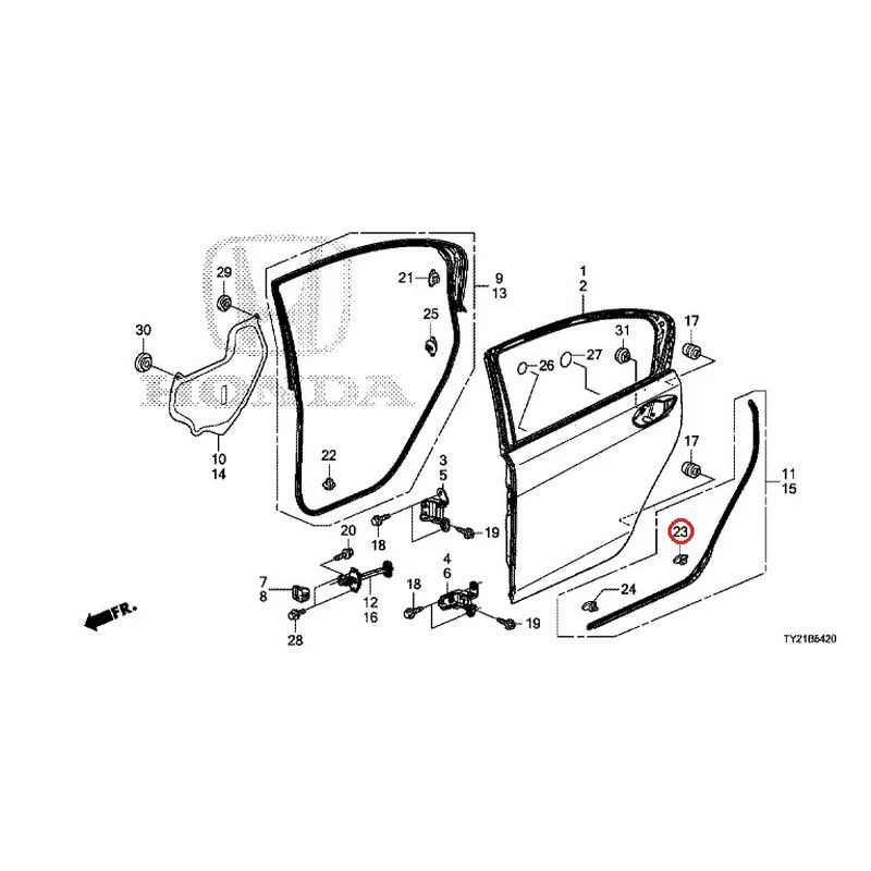 [NEW] JDM HONDA LEGEND HYBRID KC2 2016 Rear Door Panel GENUINE OEM - Image 25