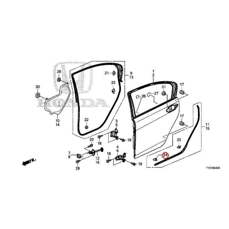 [NEW] JDM HONDA LEGEND HYBRID KC2 2016 Rear Door Panel GENUINE OEM - Image 26