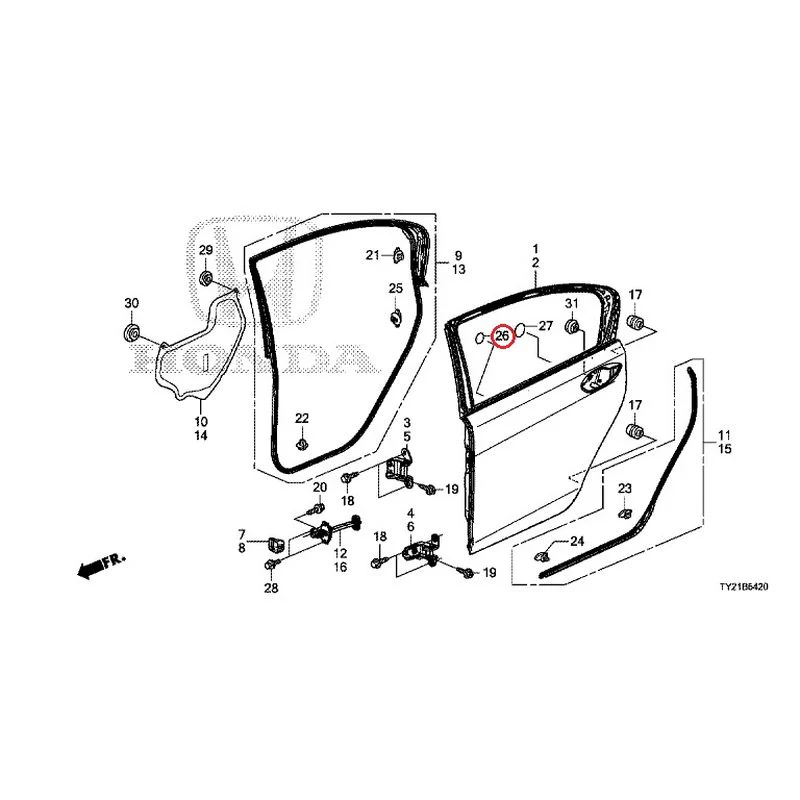 [NEW] JDM HONDA LEGEND HYBRID KC2 2016 Rear Door Panel GENUINE OEM - Image 28