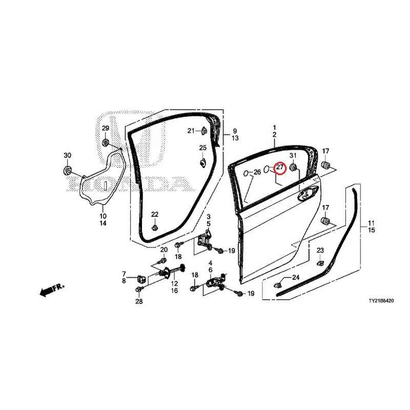 [NEW] JDM HONDA LEGEND HYBRID KC2 2016 Rear Door Panel GENUINE OEM - Image 29