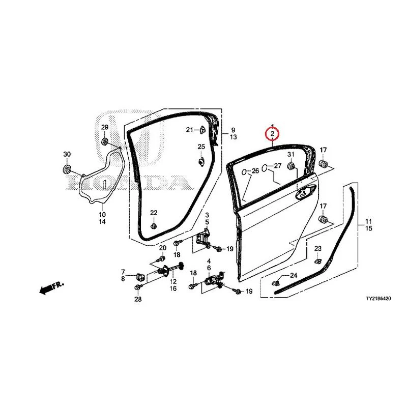 [NEW] JDM HONDA LEGEND HYBRID KC2 2016 Rear Door Panel GENUINE OEM - Image 3