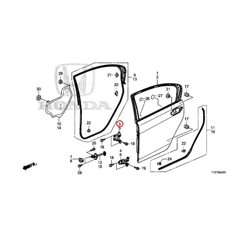 [NEW] JDM HONDA LEGEND HYBRID KC2 2016 Rear Door Panel GENUINE OEM - Image 4