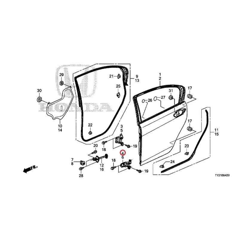 [NEW] JDM HONDA LEGEND HYBRID KC2 2016 Rear Door Panel GENUINE OEM - Image 5