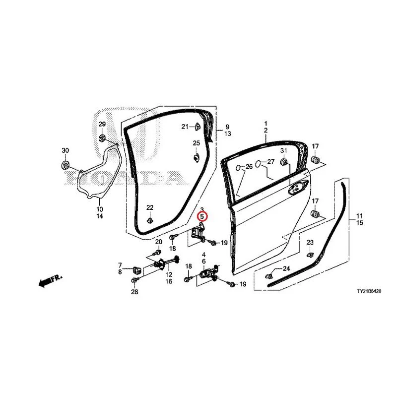 [NEW] JDM HONDA LEGEND HYBRID KC2 2016 Rear Door Panel GENUINE OEM - Image 6