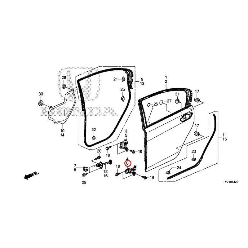 [NEW] JDM HONDA LEGEND HYBRID KC2 2016 Rear Door Panel GENUINE OEM - Image 7