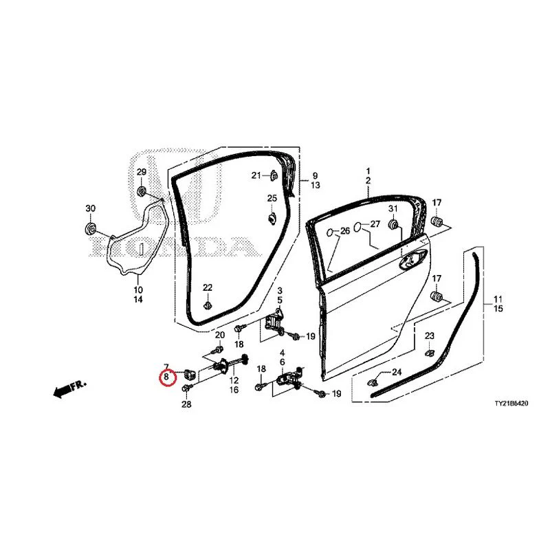 [NEW] JDM HONDA LEGEND HYBRID KC2 2016 Rear Door Panel GENUINE OEM - Image 9