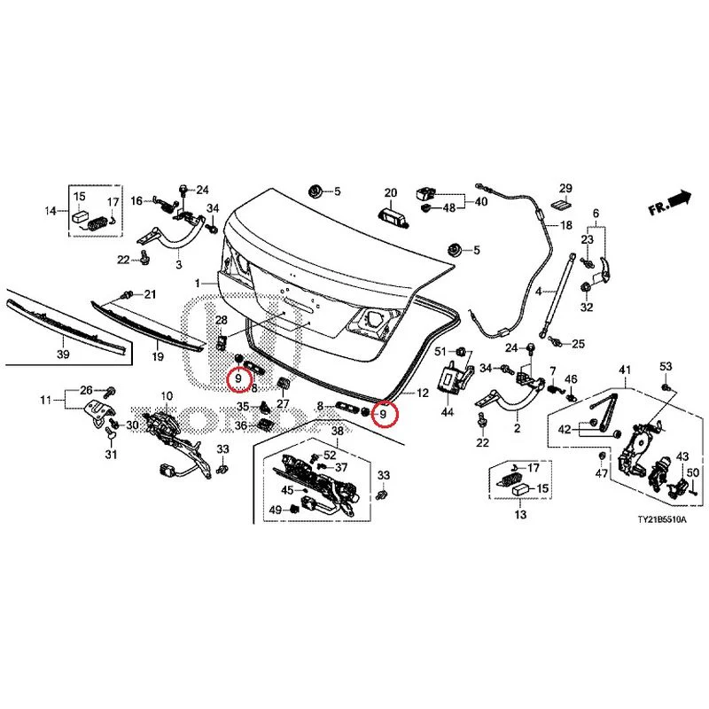 [NEW] JDM HONDA LEGEND HYBRID KC2 2016 Trunk Lid GENUINE OEM - Image 10