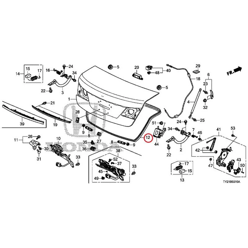 [NEW] JDM HONDA LEGEND HYBRID KC2 2016 Trunk Lid GENUINE OEM - Image 13