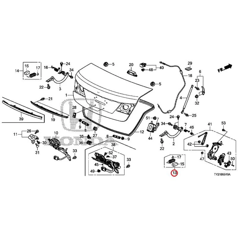 [NEW] JDM HONDA LEGEND HYBRID KC2 2016 Trunk Lid GENUINE OEM - Image 14