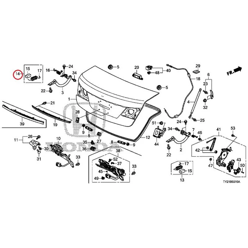 [NEW] JDM HONDA LEGEND HYBRID KC2 2016 Trunk Lid GENUINE OEM - Image 15