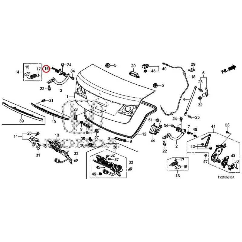 [NEW] JDM HONDA LEGEND HYBRID KC2 2016 Trunk Lid GENUINE OEM - Image 17
