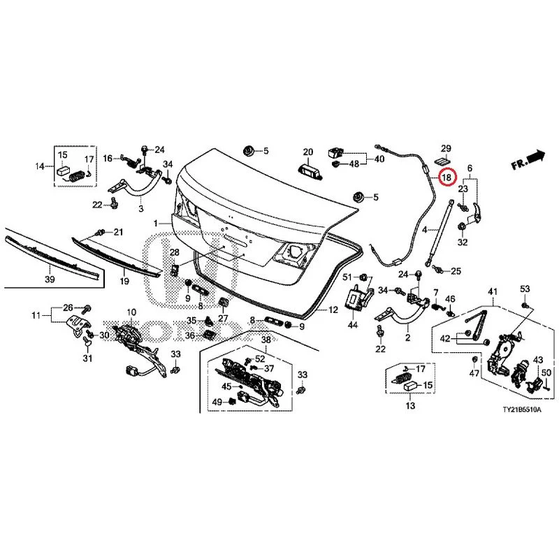 [NEW] JDM HONDA LEGEND HYBRID KC2 2016 Trunk Lid GENUINE OEM - Image 19