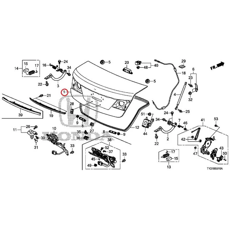 [NEW] JDM HONDA LEGEND HYBRID KC2 2016 Trunk Lid GENUINE OEM - Image 2