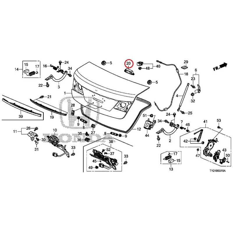 [NEW] JDM HONDA LEGEND HYBRID KC2 2016 Trunk Lid GENUINE OEM - Image 21