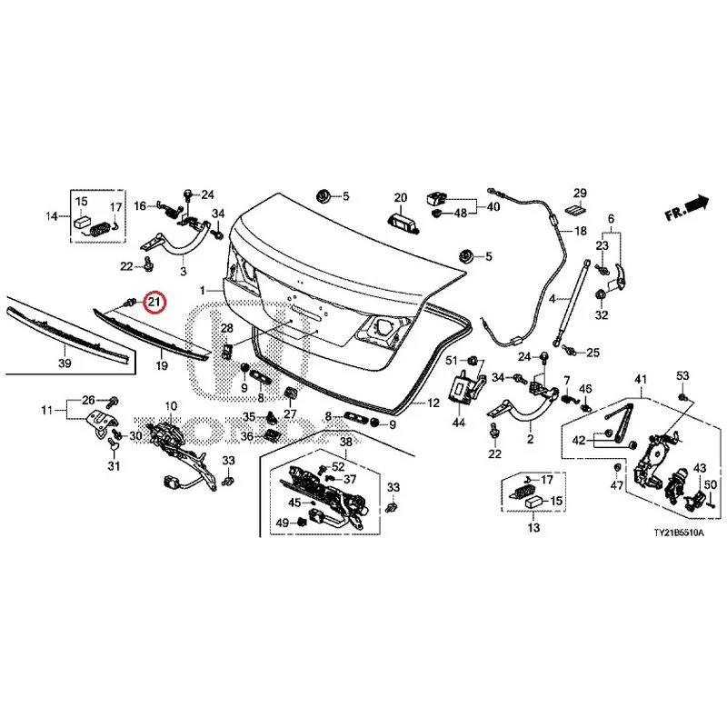 [NEW] JDM HONDA LEGEND HYBRID KC2 2016 Trunk Lid GENUINE OEM - Image 22