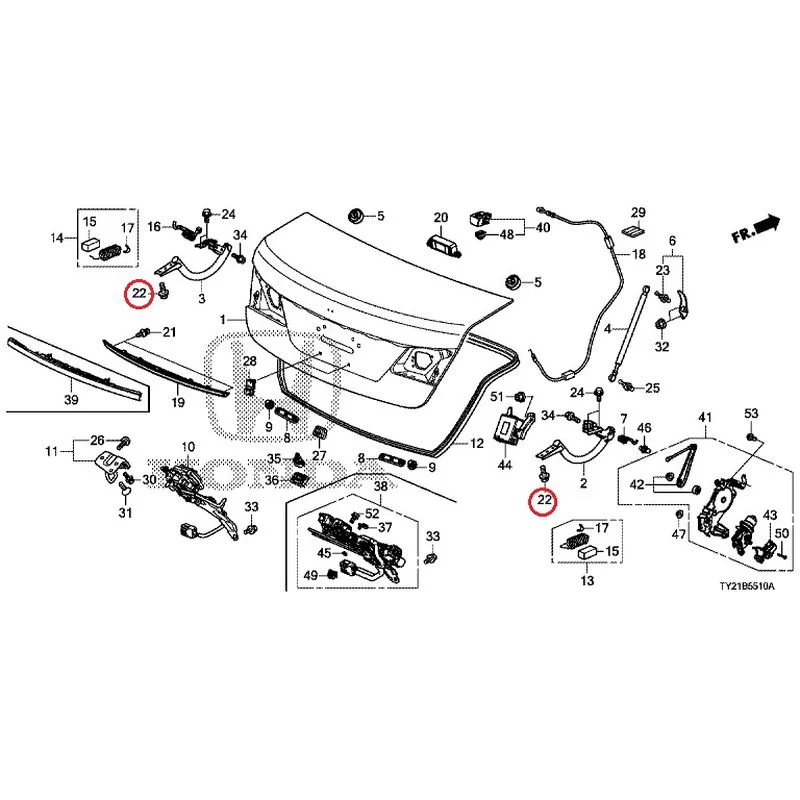 [NEW] JDM HONDA LEGEND HYBRID KC2 2016 Trunk Lid GENUINE OEM - Image 23