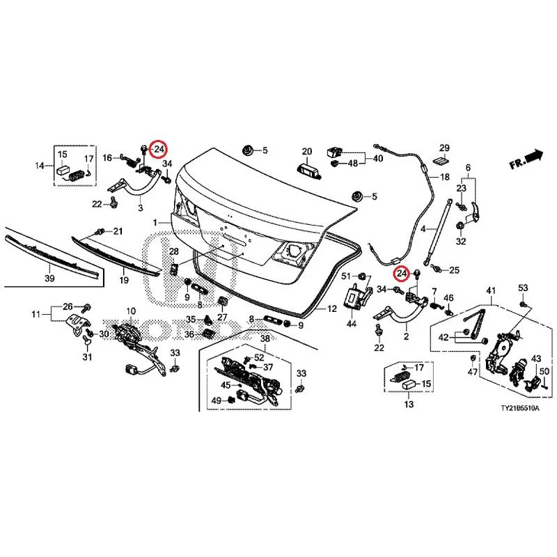 [NEW] JDM HONDA LEGEND HYBRID KC2 2016 Trunk Lid GENUINE OEM - Image 25