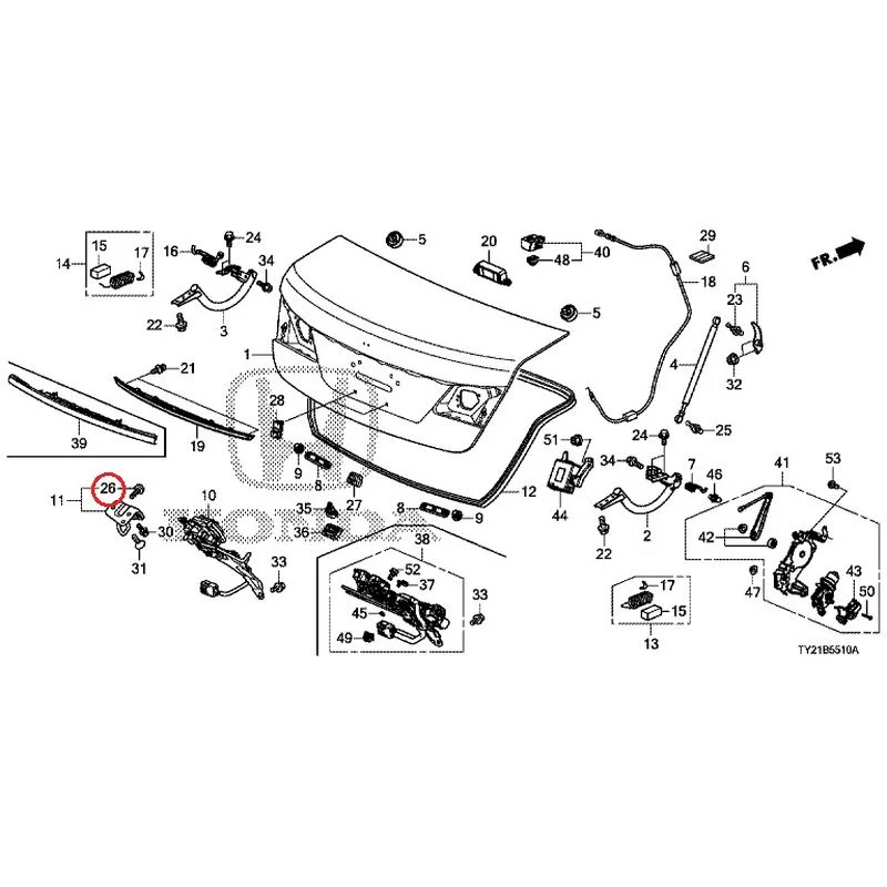 [NEW] JDM HONDA LEGEND HYBRID KC2 2016 Trunk Lid GENUINE OEM - Image 27
