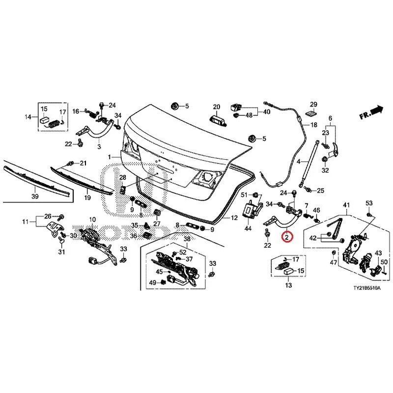 [NEW] JDM HONDA LEGEND HYBRID KC2 2016 Trunk Lid GENUINE OEM - Image 3
