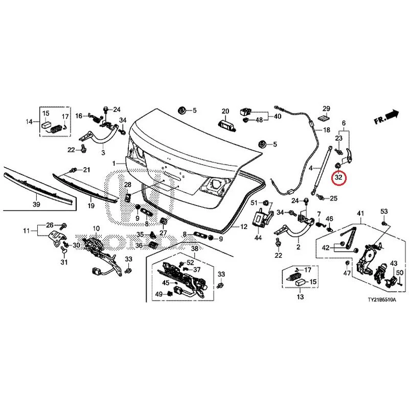 [NEW] JDM HONDA LEGEND HYBRID KC2 2016 Trunk Lid GENUINE OEM - Image 33