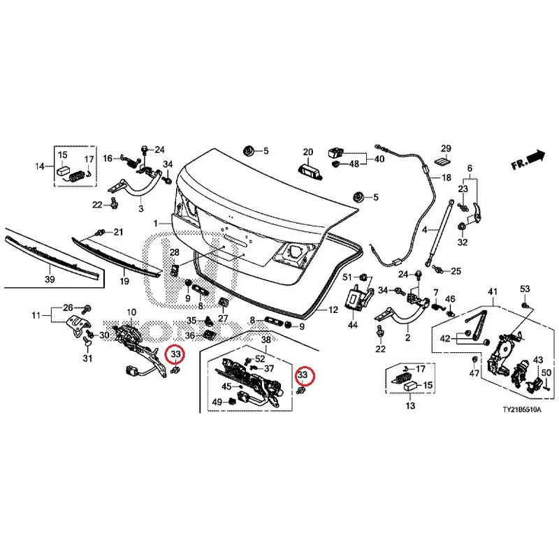 [NEW] JDM HONDA LEGEND HYBRID KC2 2016 Trunk Lid GENUINE OEM - Image 34