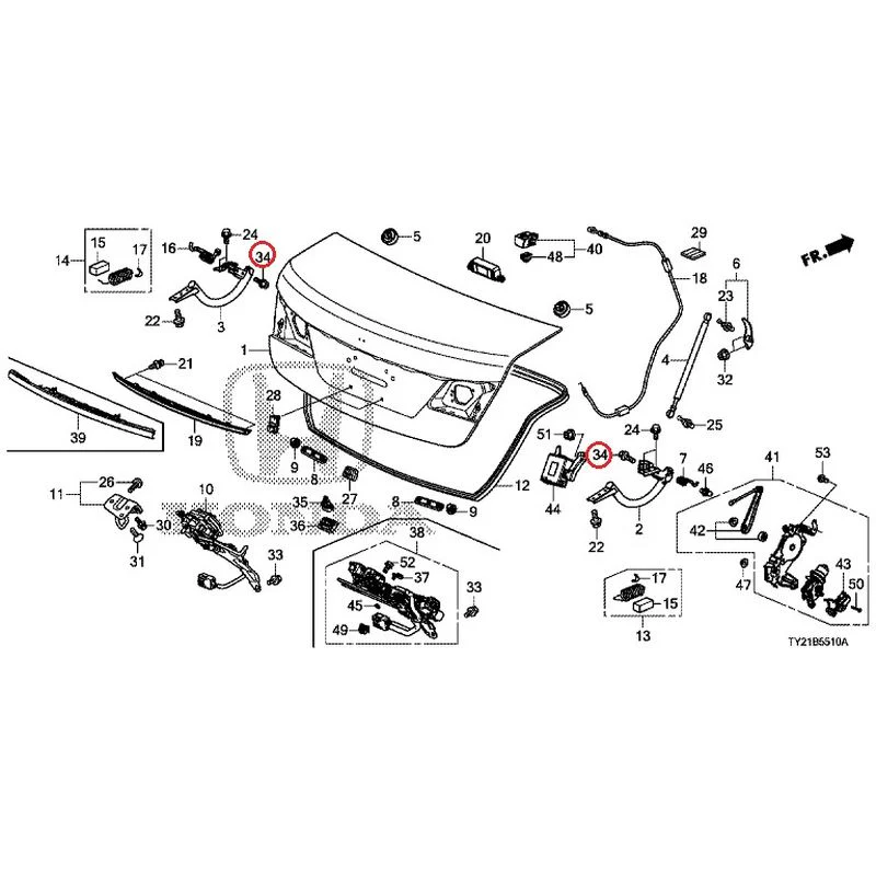 [NEW] JDM HONDA LEGEND HYBRID KC2 2016 Trunk Lid GENUINE OEM - Image 35