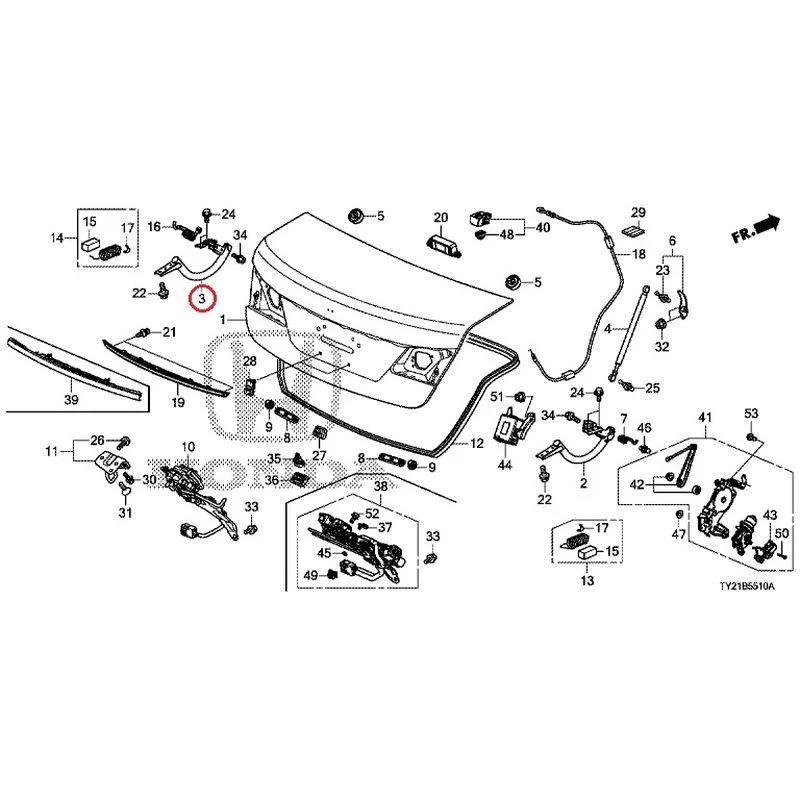 [NEW] JDM HONDA LEGEND HYBRID KC2 2016 Trunk Lid GENUINE OEM - Image 4