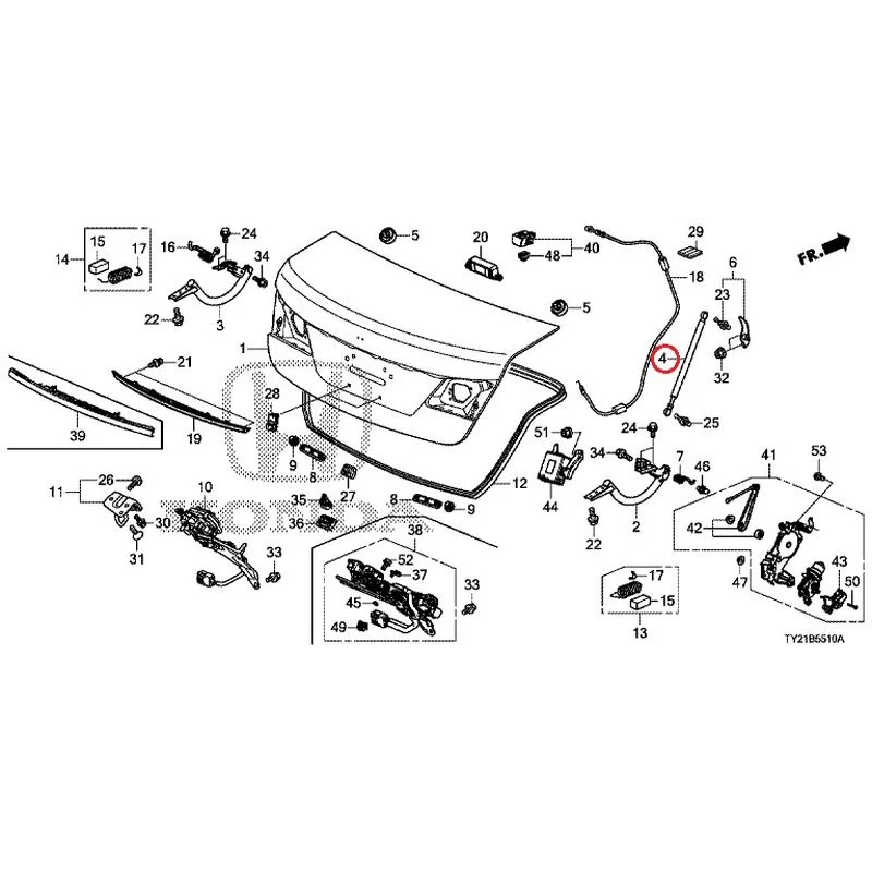 [NEW] JDM HONDA LEGEND HYBRID KC2 2016 Trunk Lid GENUINE OEM - Image 5
